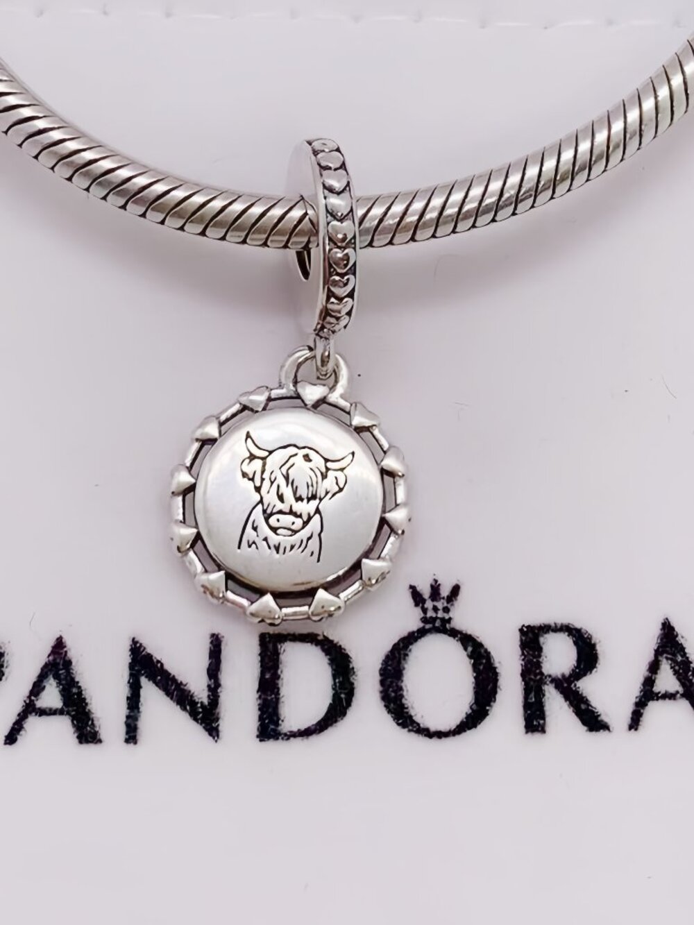 Pandora Engravable Scottish Cow Dangle Charm